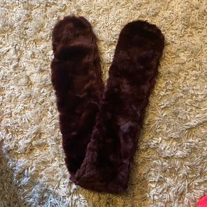 Forever 21 Burgundy Fur Faux Scarf